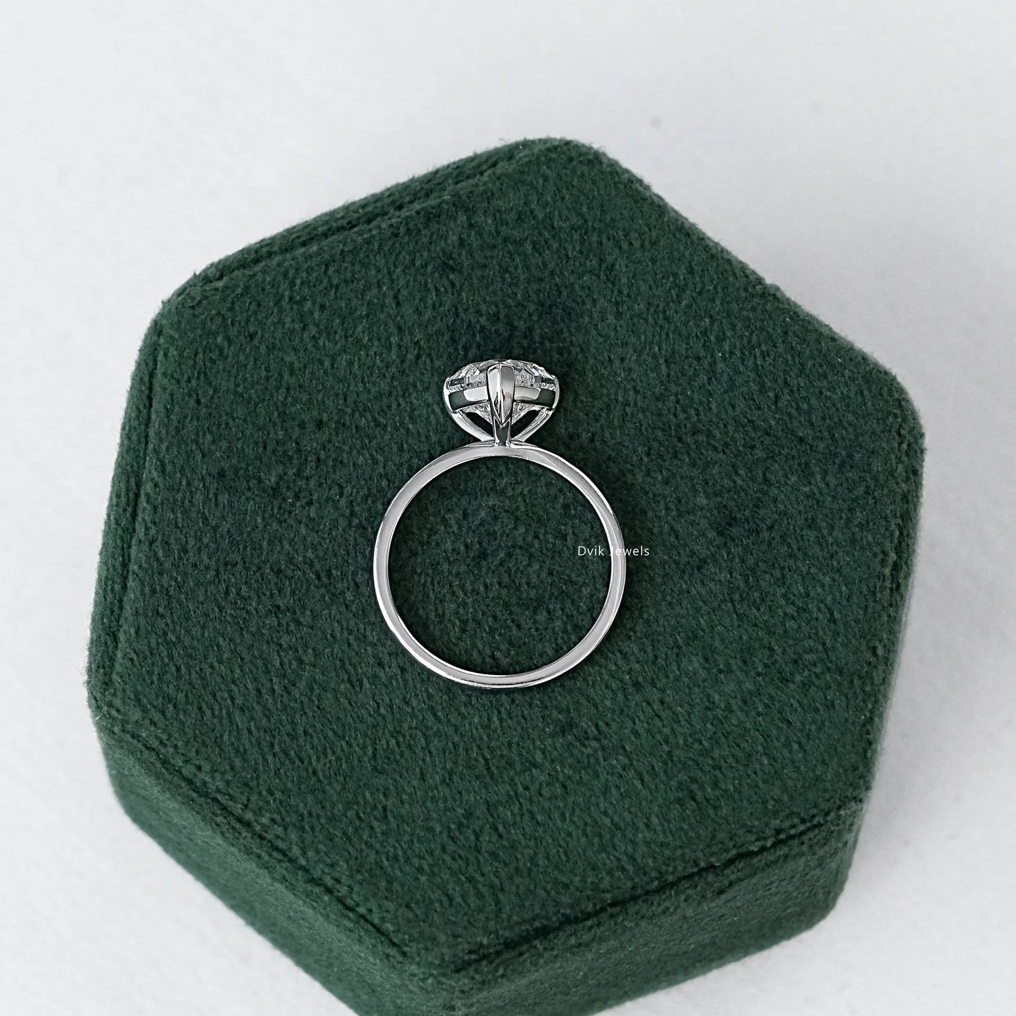 Heart Shape Lab Grown Solitaire Engagement Ring Women