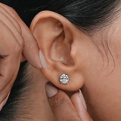 Old European Round Diamond Stud Earring