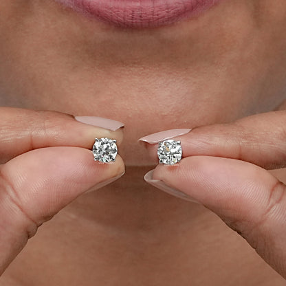 Old European Round Diamond Stud Earring