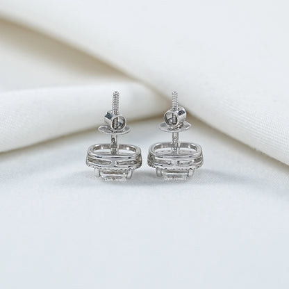 Old Mine Cushion Cut Lab Diamond Halo Earrings