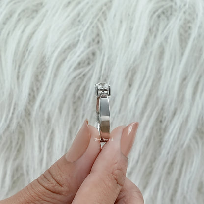 Old Mine Cushion Cut Lab Diamond Solitaire Twist Ring