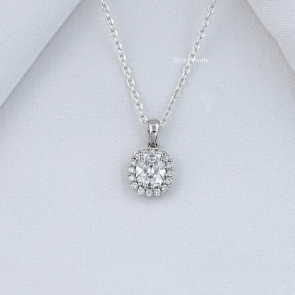 Old Mine Cushion Cut Halo Pendant
