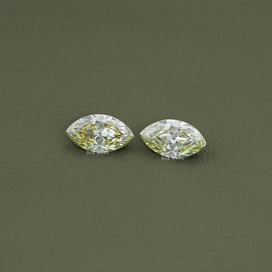 Old Mine Marquise Cut Loose Diamond Matching Pair
