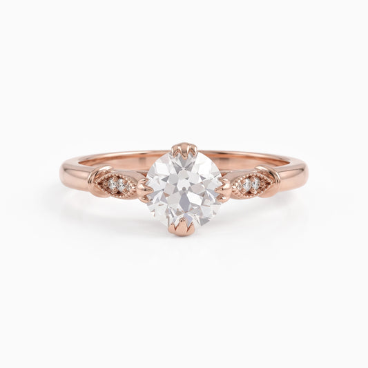 Old European Cut Round Lab Diamond Accent Ring