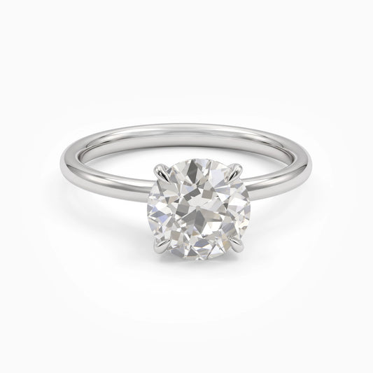 Old European Round Cut Solitaire Engagement Ring