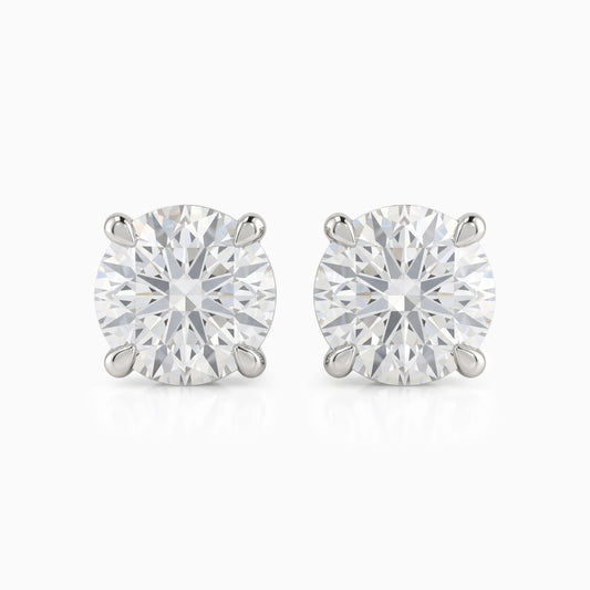 Old European Round Lab Diamond Stud Earrings