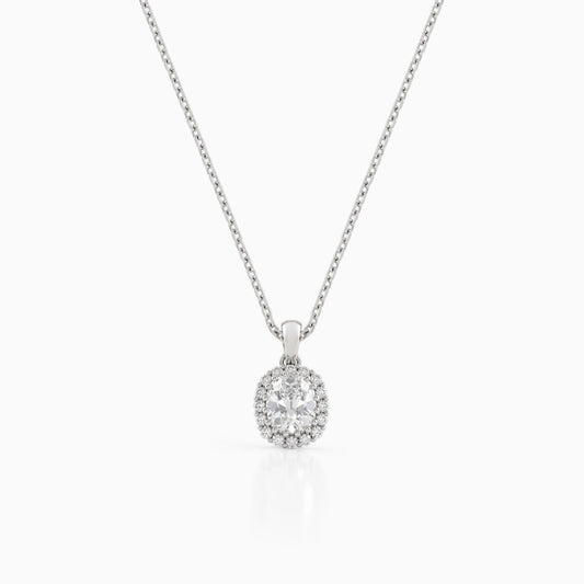 Old Mine Cushion Cut Halo Pendant Necklace