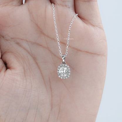 Old Mine Cushion Cut Halo Pendant