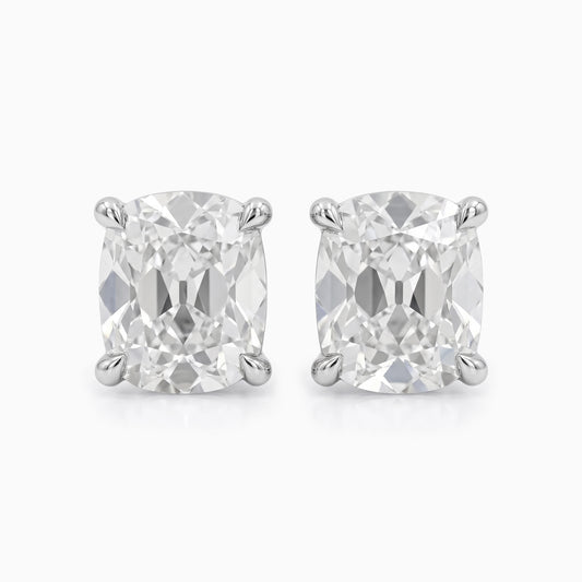 Old Mine Cushion Lab Diamond Stud Earrings
