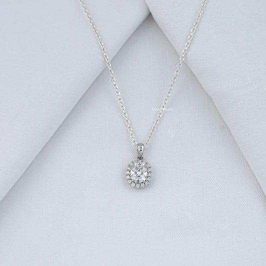 Old Mine Cushion Cut Halo Pendant