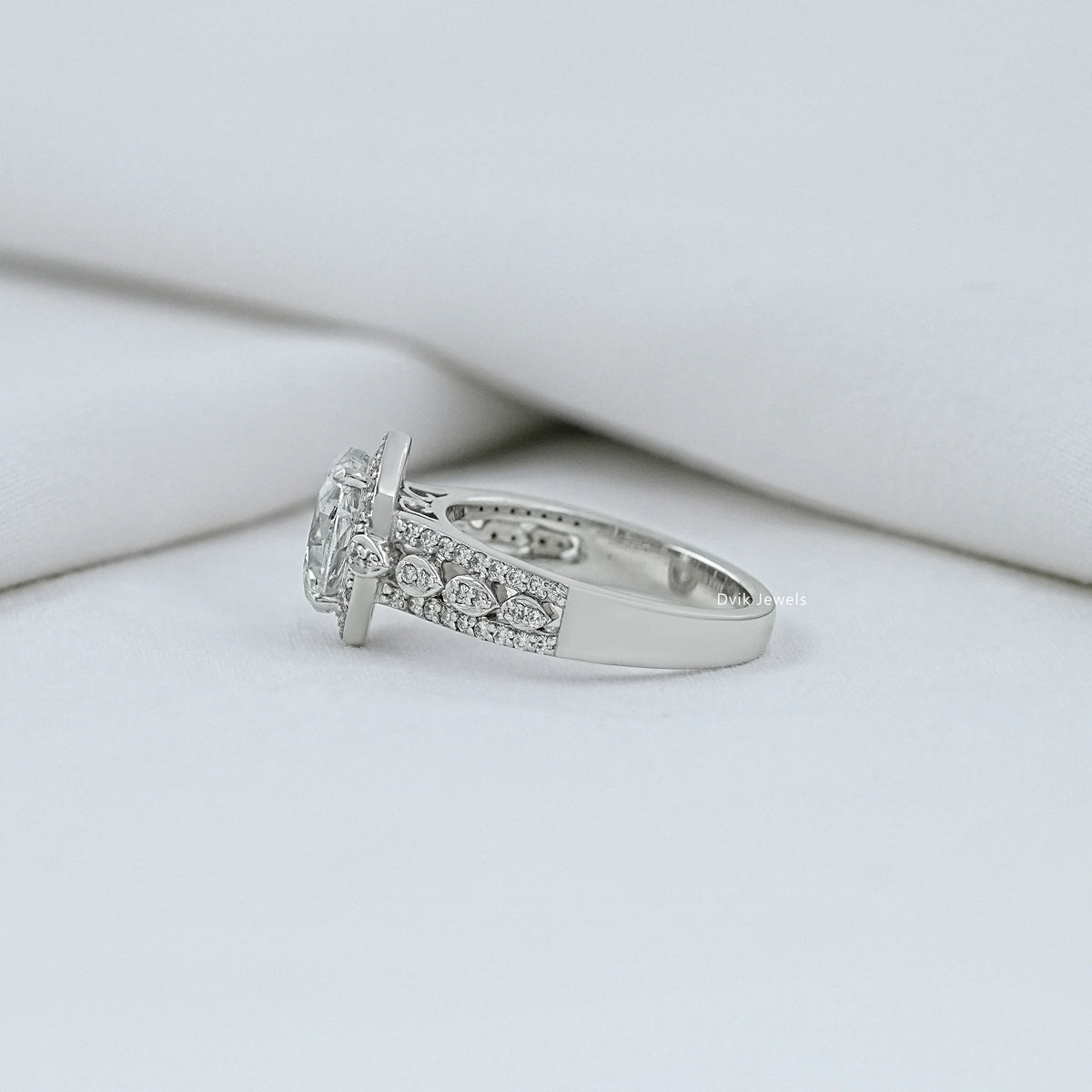 Old Mine Oval Cut Halo Diamond Engagement Ring