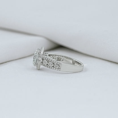 Old Mine Oval Cut Halo Diamond Engagement Ring