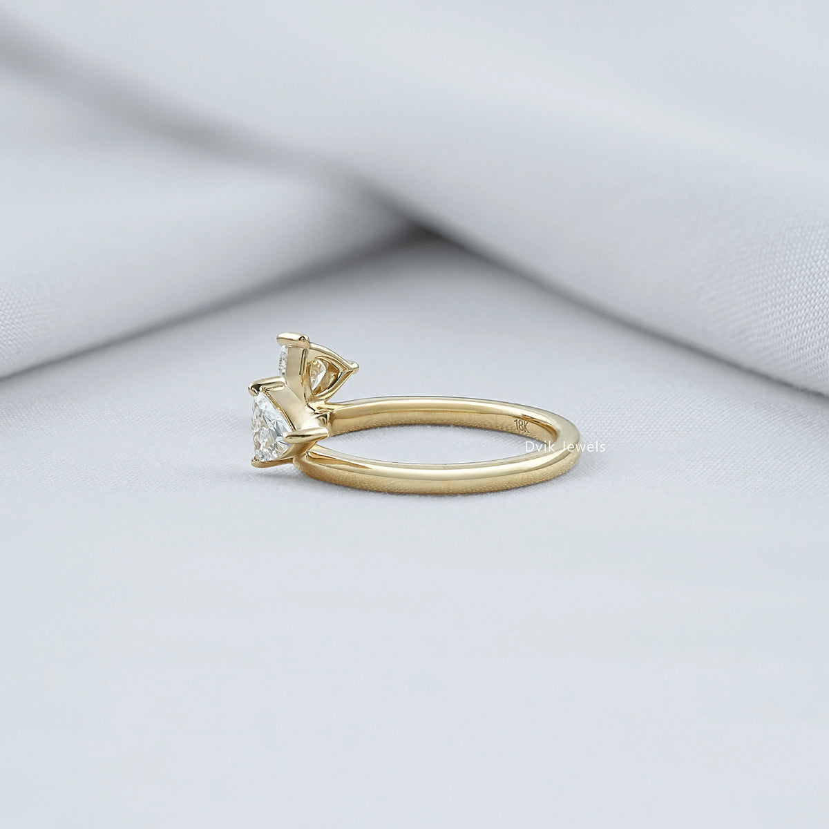 Trillion Cut Lab Diamond Open Cuff Ring Ring