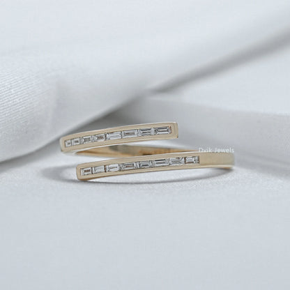 Open Wrap Baguette Cut Lab Diamond Ring Ring