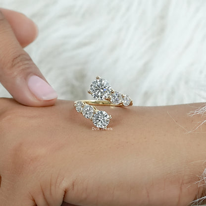 Round Cut Lab Diamond Open Wrap Ring