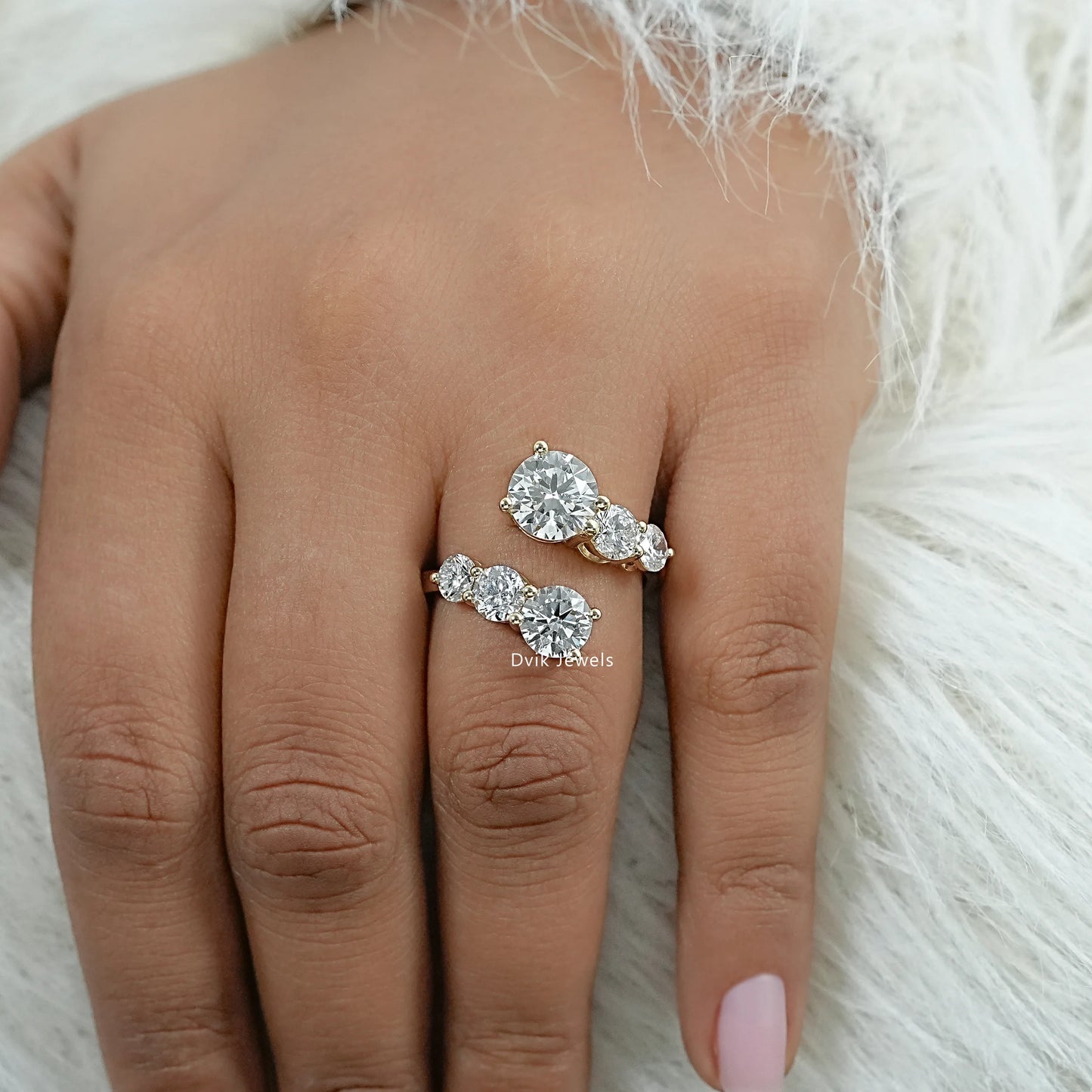 Round Cut Lab Diamond Open Wrap Ring
