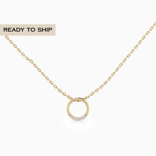 Open Circle Round Lab Diamond Pendant
