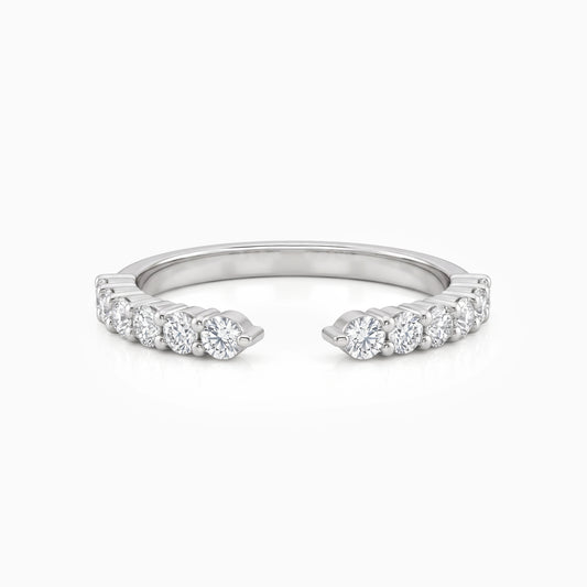 Open Cuff Round Cut Lab Diamond Dainty Band