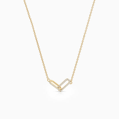 Round Lab Diamond Open Rectangle Double Link Pendant Pendant