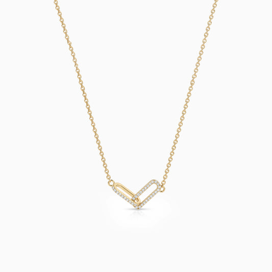 Round Lab Diamond Open Rectangle Double Link Pendant Pendant
