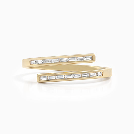 Open Wrap Baguette Cut Lab Diamond Ring