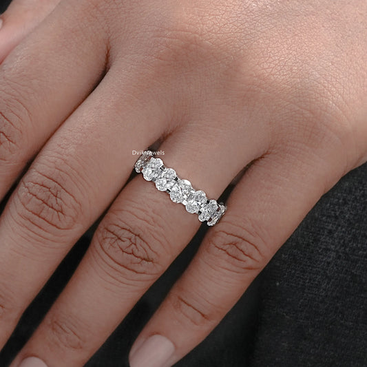 Oval Lab Grown Diamond Eternity Wedding Band
