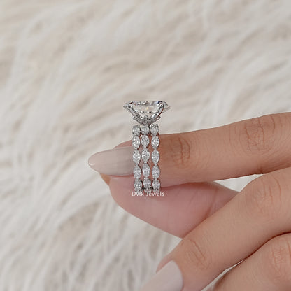 Oval And Marquise Diamond Bridal Ring Set