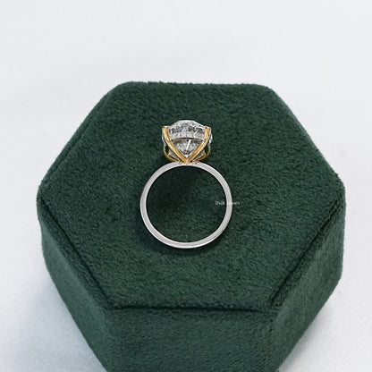 8 CT Oval Lab Diamond Hidden Halo Two Tone Ring