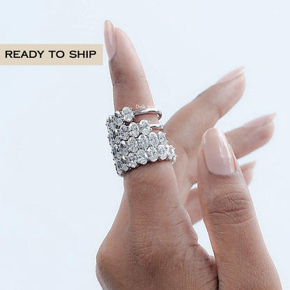 Brilliant Oval Cut Lab Diamond Wedding Band