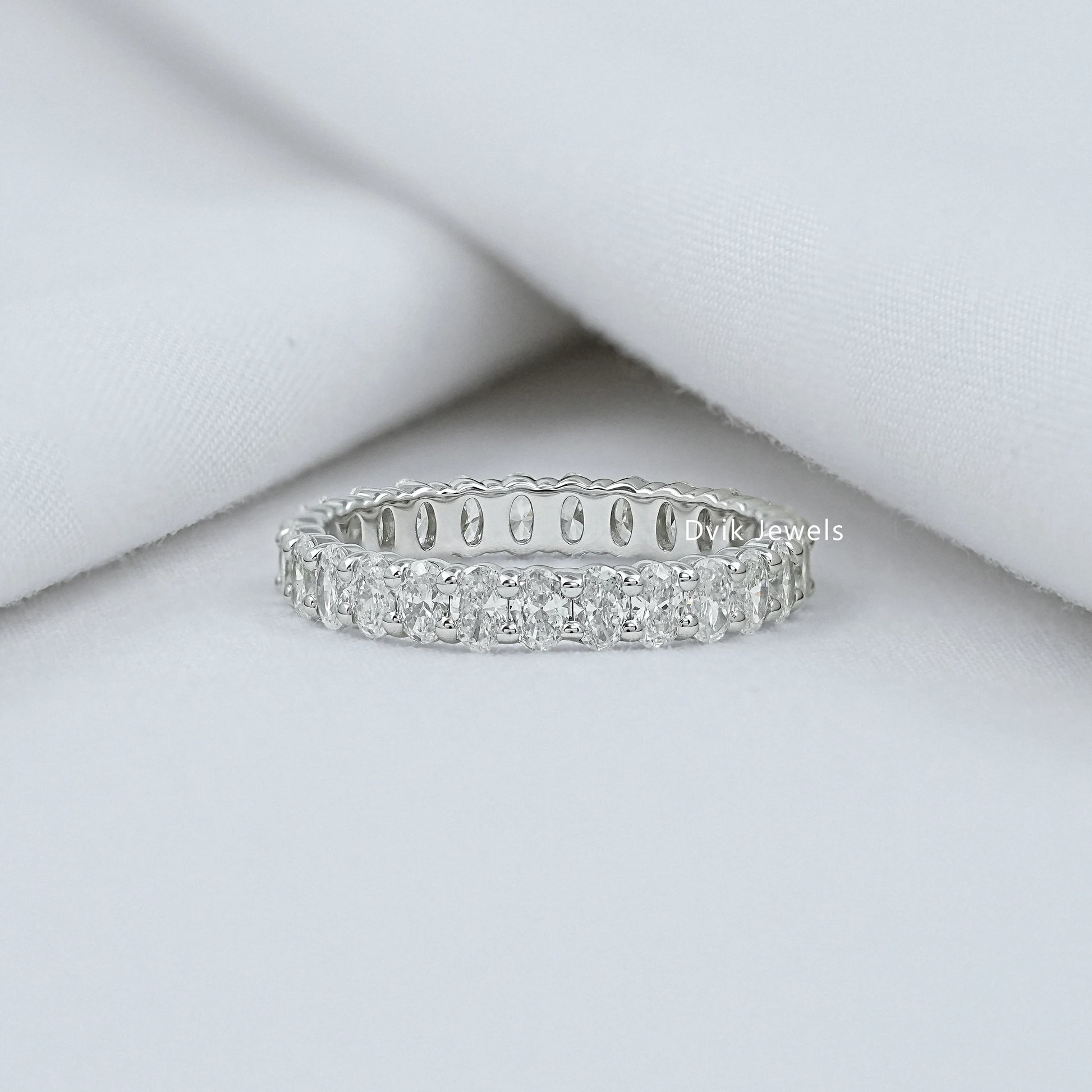 Oval Lab Diamond Full Eternity Wedding Band Band