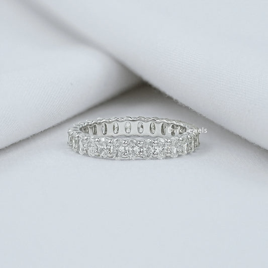 Oval Lab Diamond Full Eternity Wedding Band Band