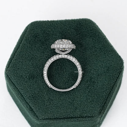 Brilliant Oval Cut Halo Diamond Engagement Ring
