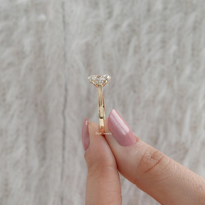 Hidden Halo Oval Lab Grown Diamond Solitaire Ring