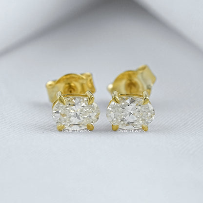 Oval Lab Grown Diamond Stud Earrings