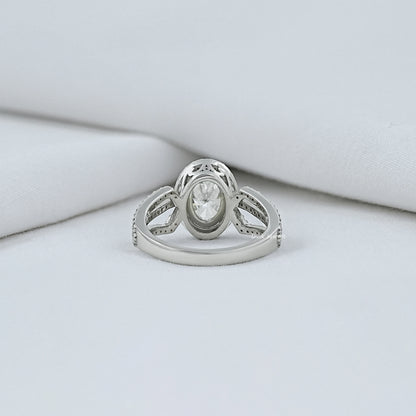 Oval Cut Halo Lab Diamond Engagement Ring