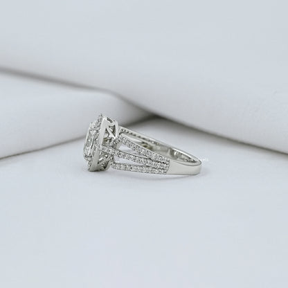 Oval Cut Halo Lab Diamond Engagement Ring