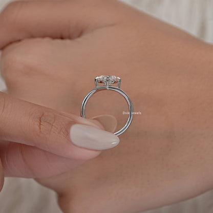 Oval Cut Lab Diamond Chevron Engagement Ring