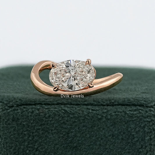 3ct oval lab grown diamond rose gold hidden halo ring