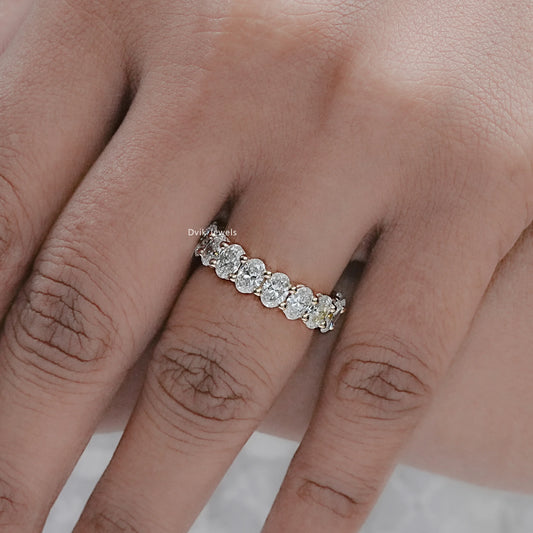 Oval Cut Lab Diamond Eternity Wedding Band