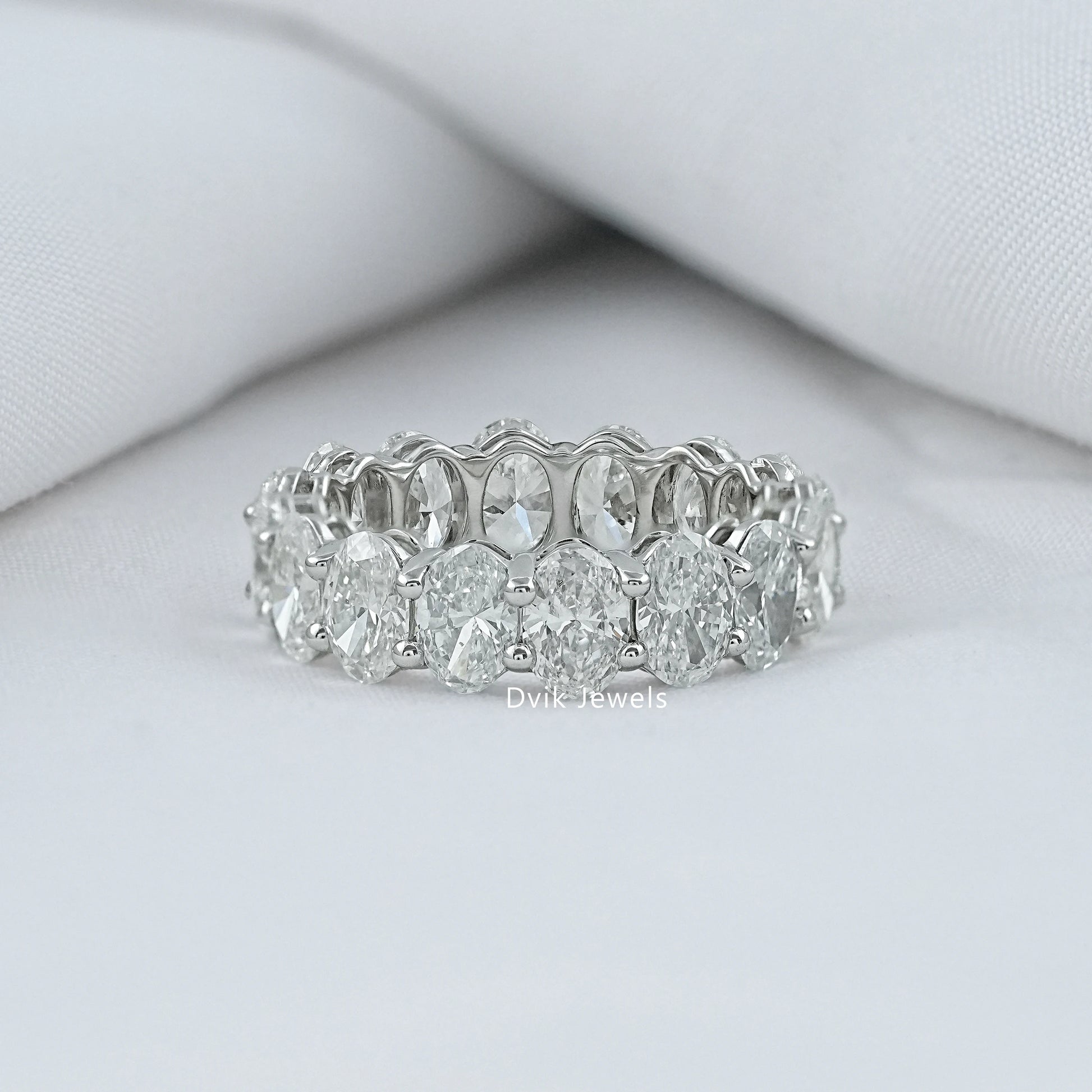 Oval Cut Lab Diamond Eternity Wedding Band Band