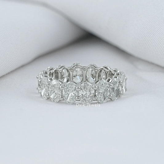 Oval Cut Lab Diamond Eternity Wedding Band Band