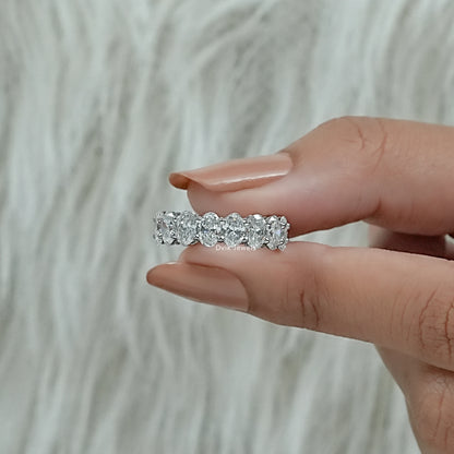 Oval Cut Lab Diamond Eternity Wedding Band Band