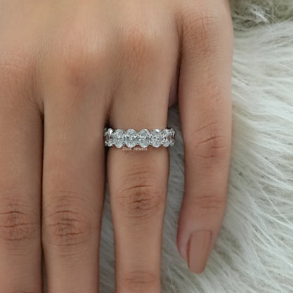 Oval Cut Lab Diamond Eternity Wedding Band Band