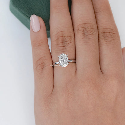2 CT Oval Lab Diamond Solitaire Engagement Ring