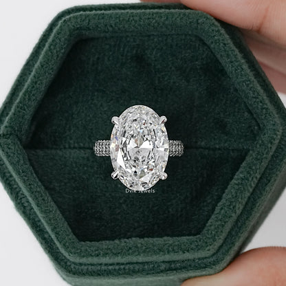 Classic Hidden Halo Oval Cut Diamond Ring