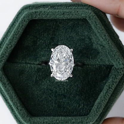 Oval Solitaire Hidden Halo Diamond Ring
