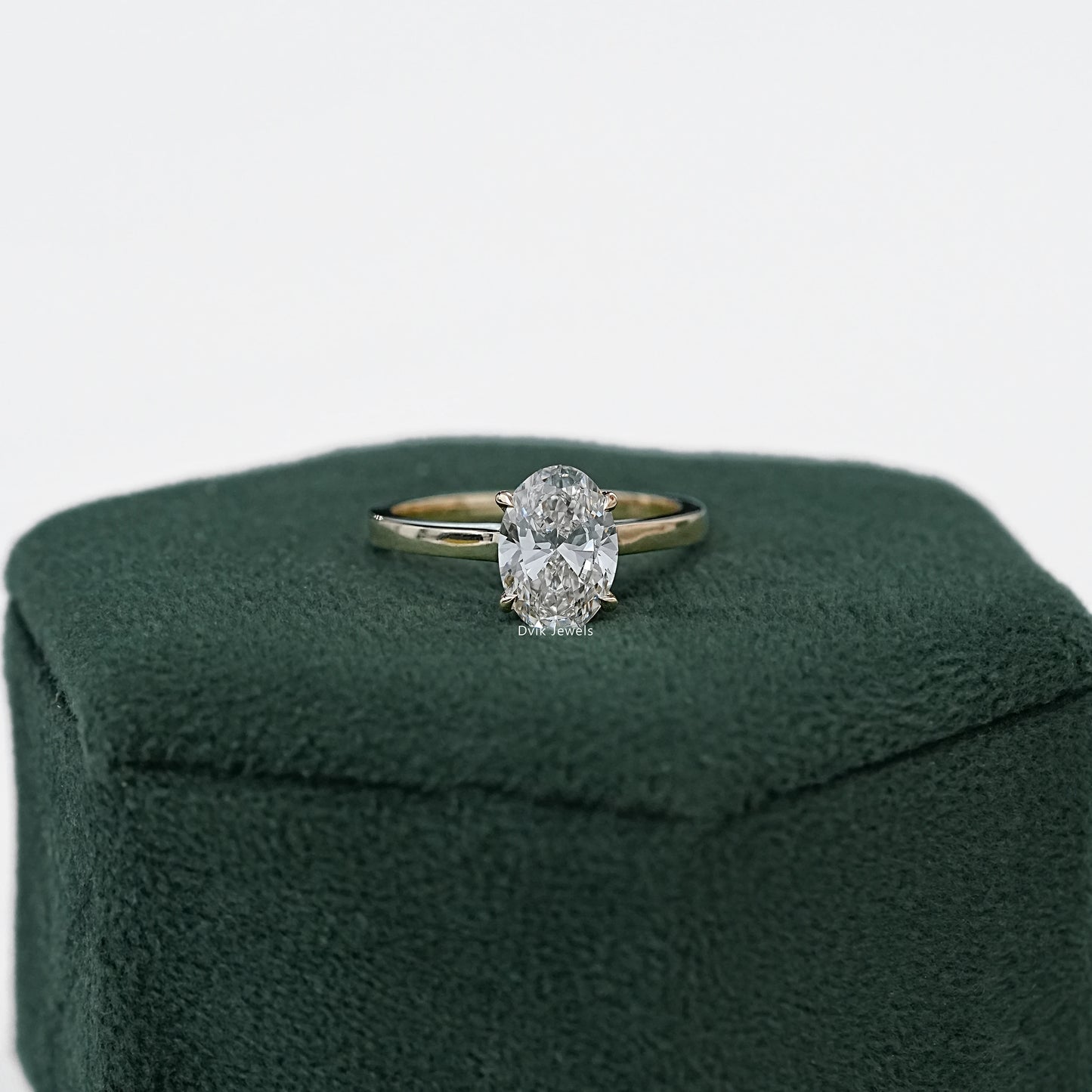 Hidden Halo Oval Lab Grown Diamond Solitaire Ring
