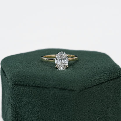 Hidden Halo Oval Lab Grown Diamond Solitaire Ring