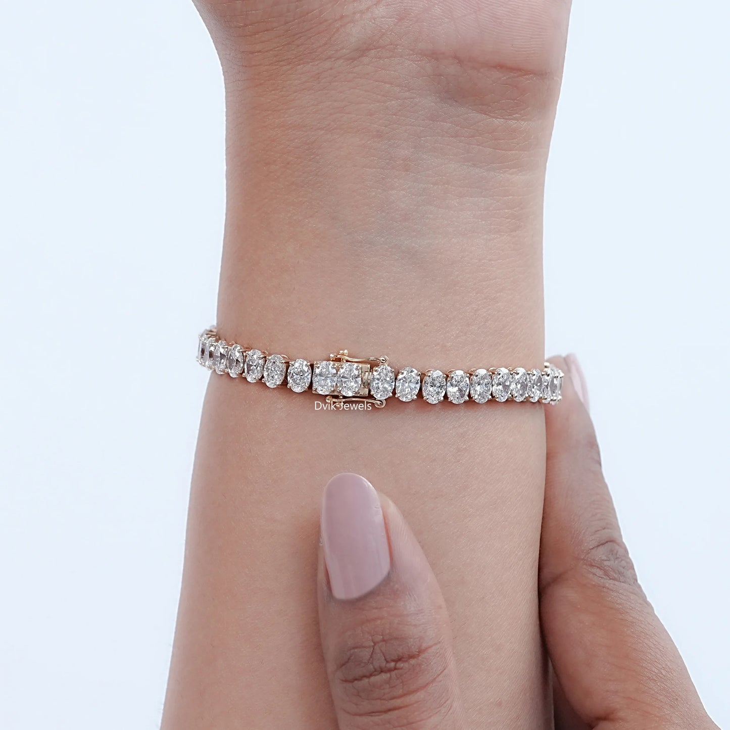 Oval Cut Lab Diamond Tennis Bracelet