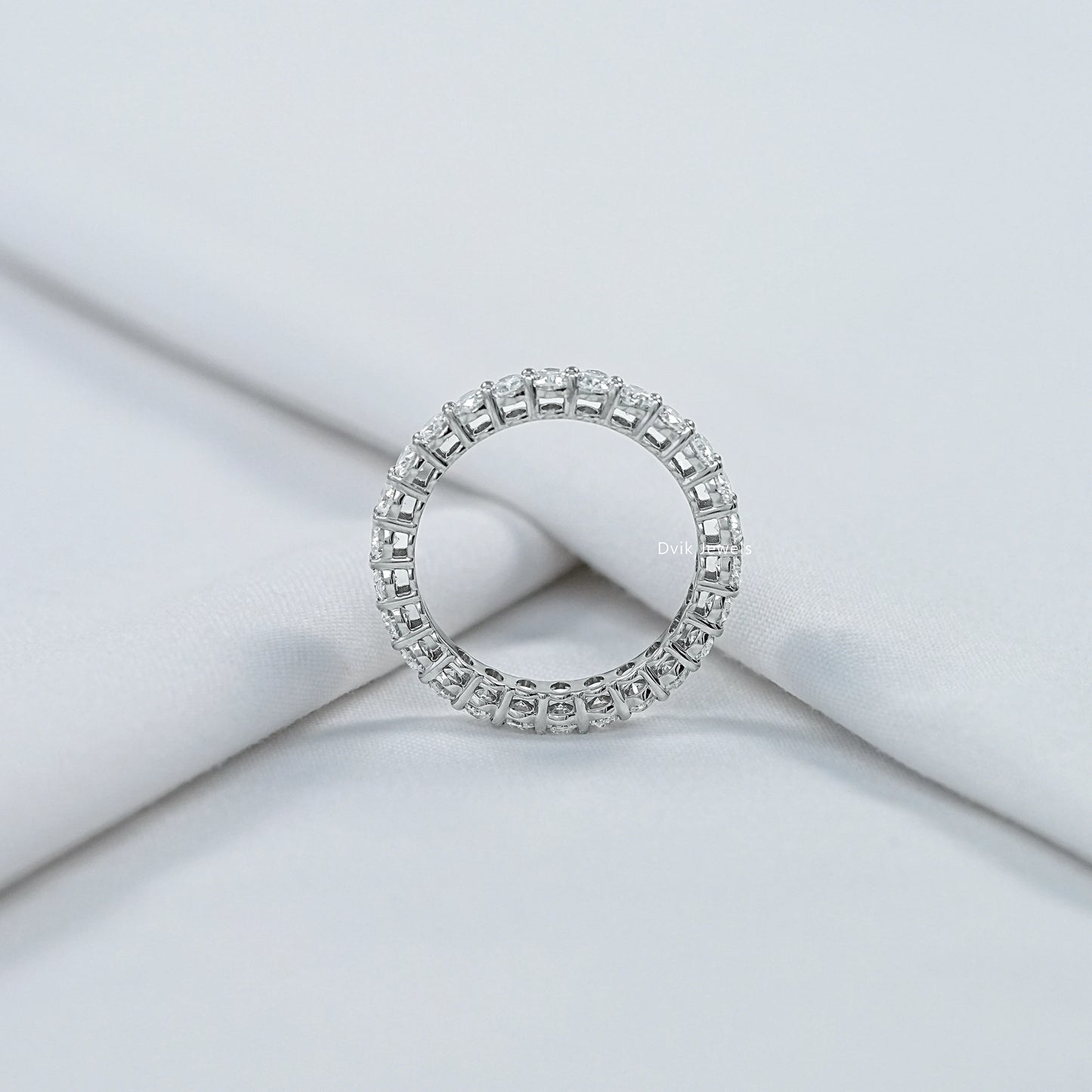 Oval Lab Diamond Eternity Wedding Band